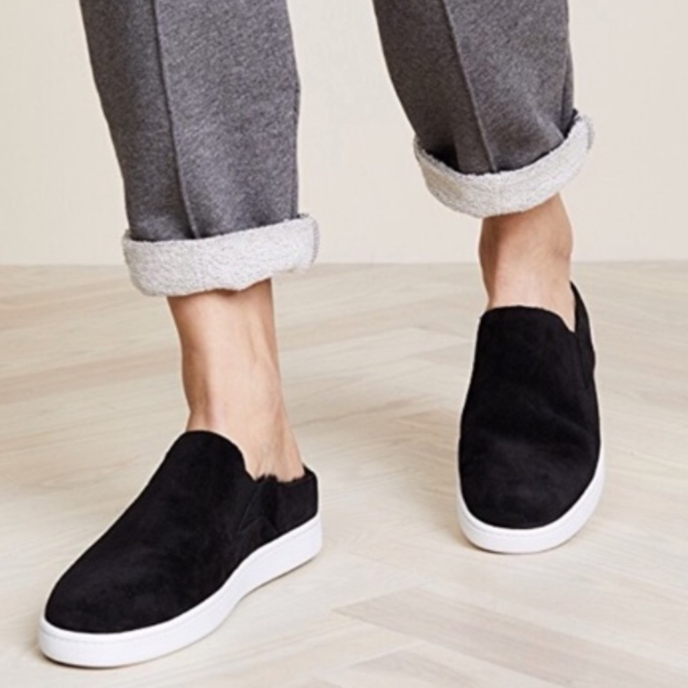 Vince. Black Suede Slip On Sneakers